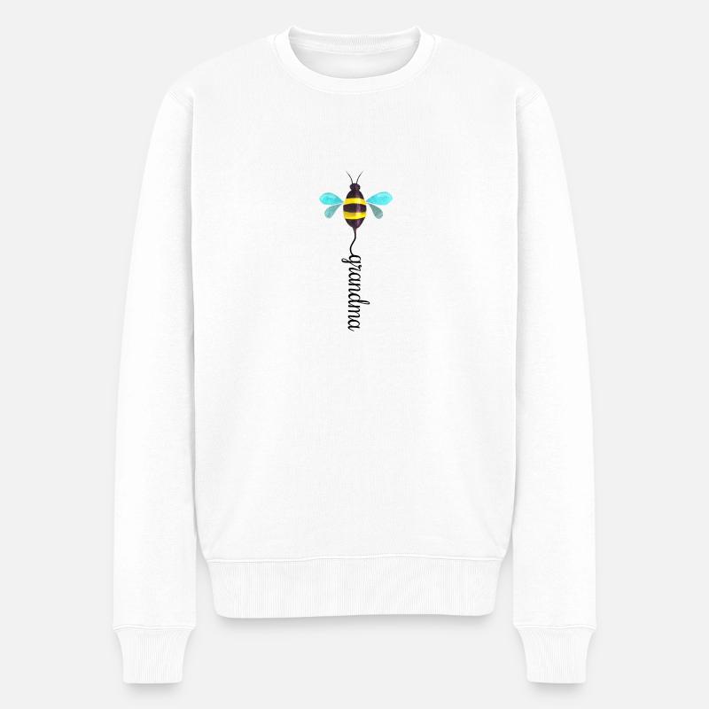 Bee Grandma - Männer Premium Bio Pullover - Weiß