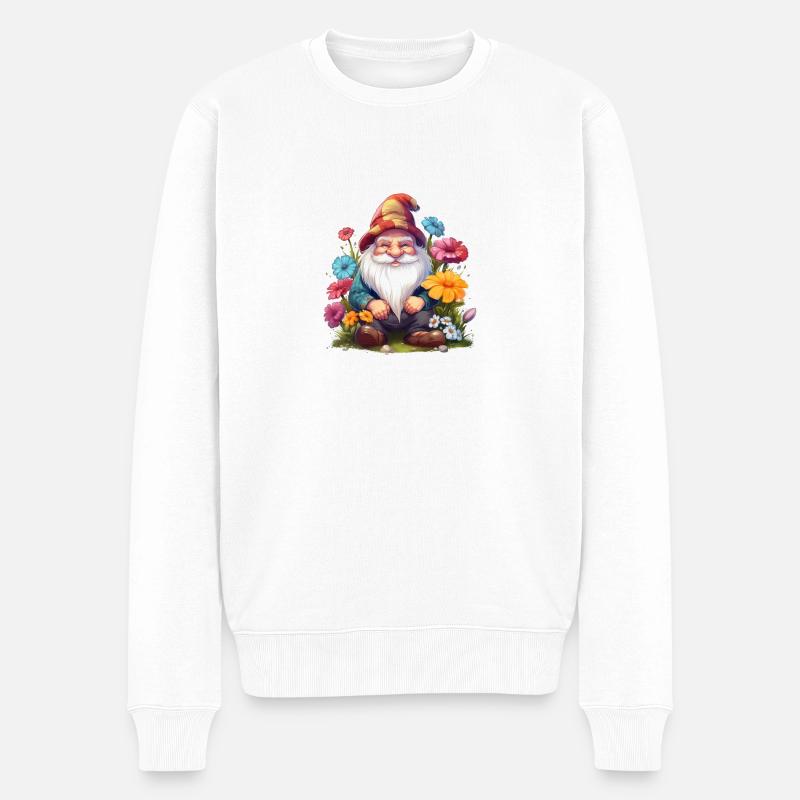Gartenzwerg - Männer Premium Bio Pullover - Weiß