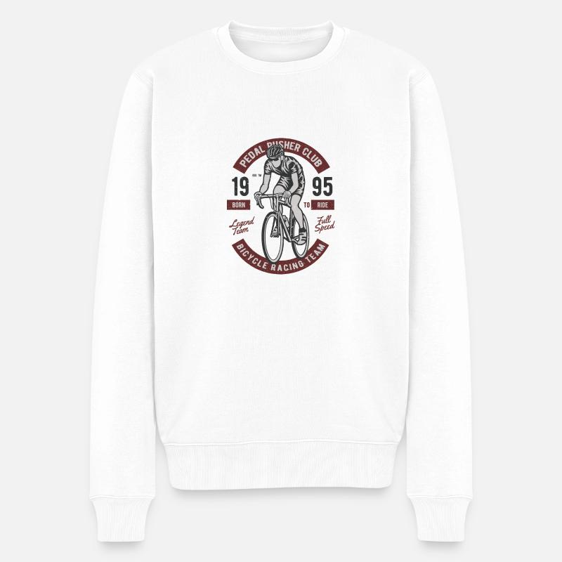 Fahrrad - Männer Premium Bio Pullover - Weiß