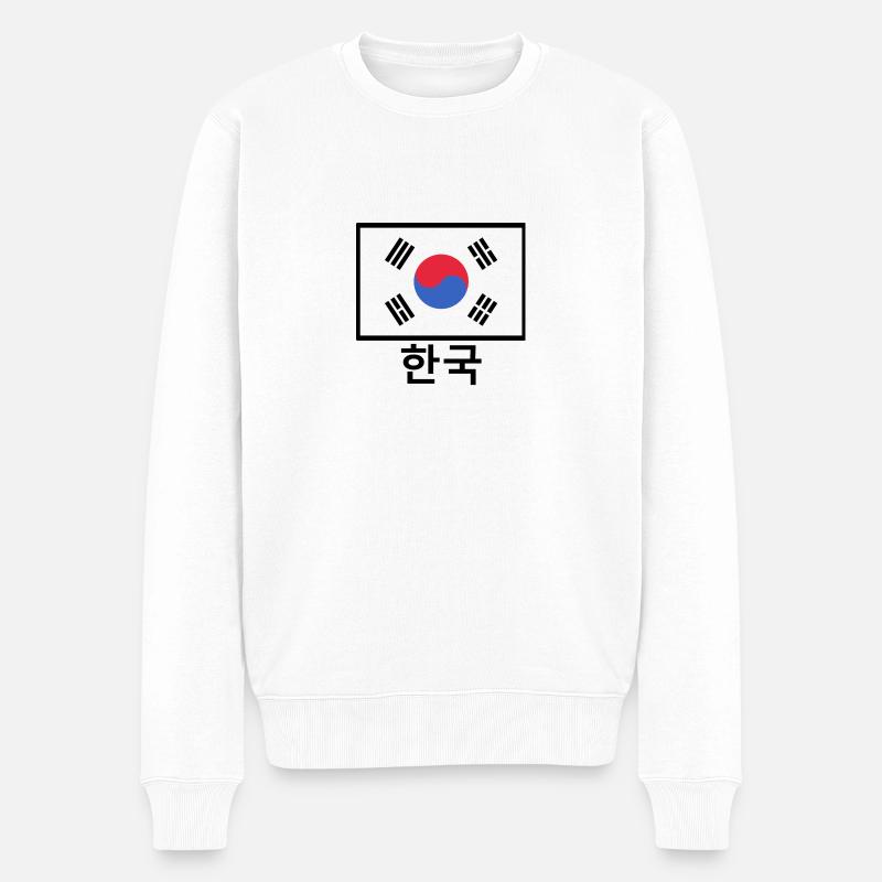 Korea - Männer Premium Bio Pullover - Weiß