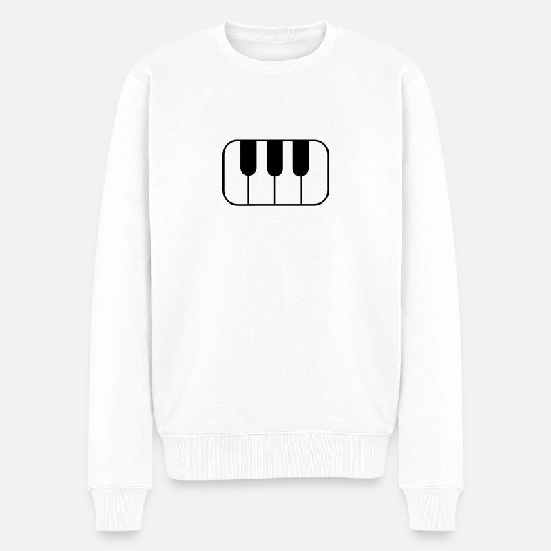 Klavier - Männer Premium Bio Pullover - Weiß