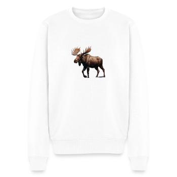 Elch - Männer Premium Bio Pullover - Weiß - Vorne - Thijin (182cm)