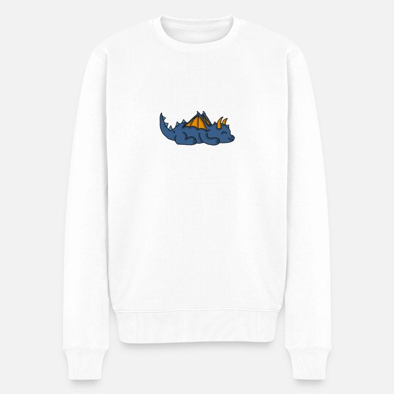 Mignon Dragon Décontracté Aroace - Pull Premium bio Homme - blanc