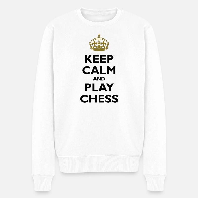 Keep calm and play chess - Pull Premium bio Homme - blanc