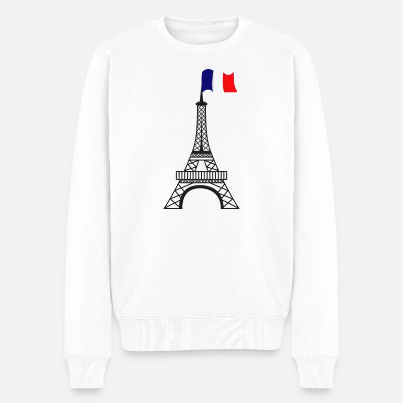 Tour Eiffel - Pull Premium bio Homme - blanc