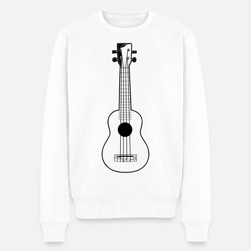 Dessin de ukulélé - Pull Premium bio Homme - blanc