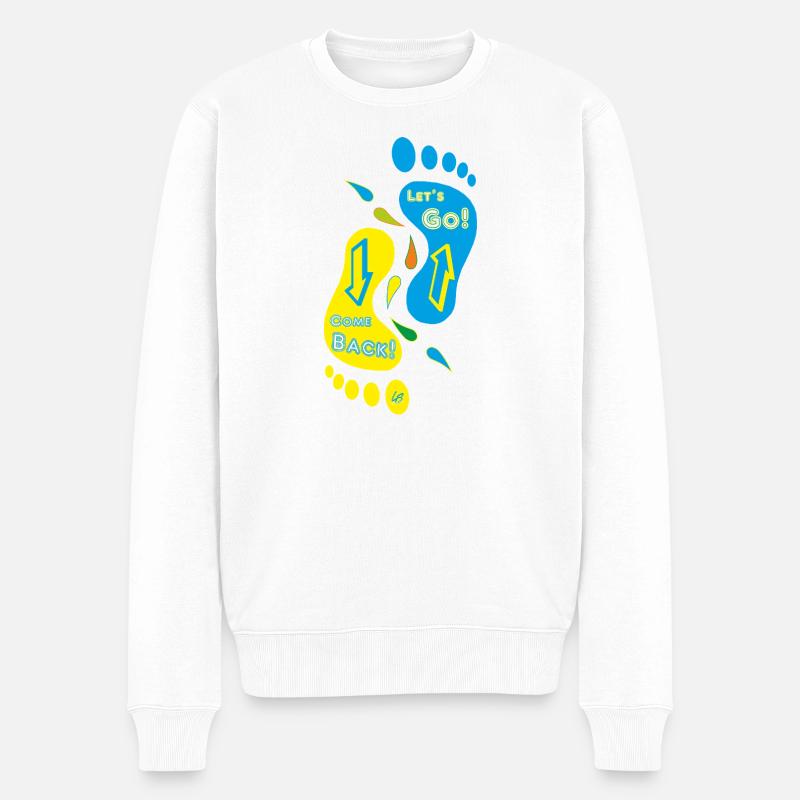 Feet_Come Back_Let geht's! - Männer Premium Bio Pullover - Weiß