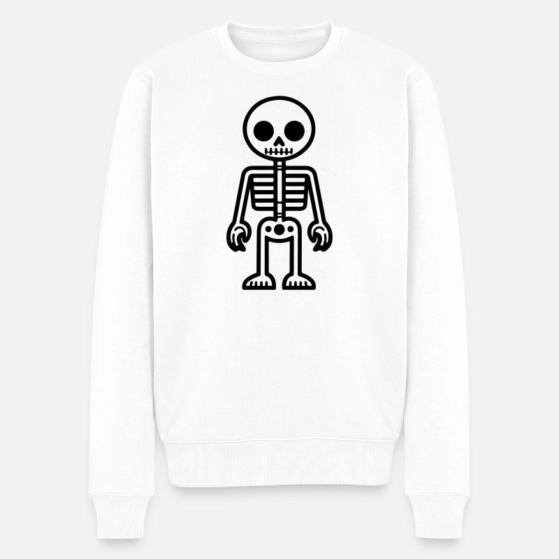 Skelett Comic - Männer Premium Bio Pullover - Weiß