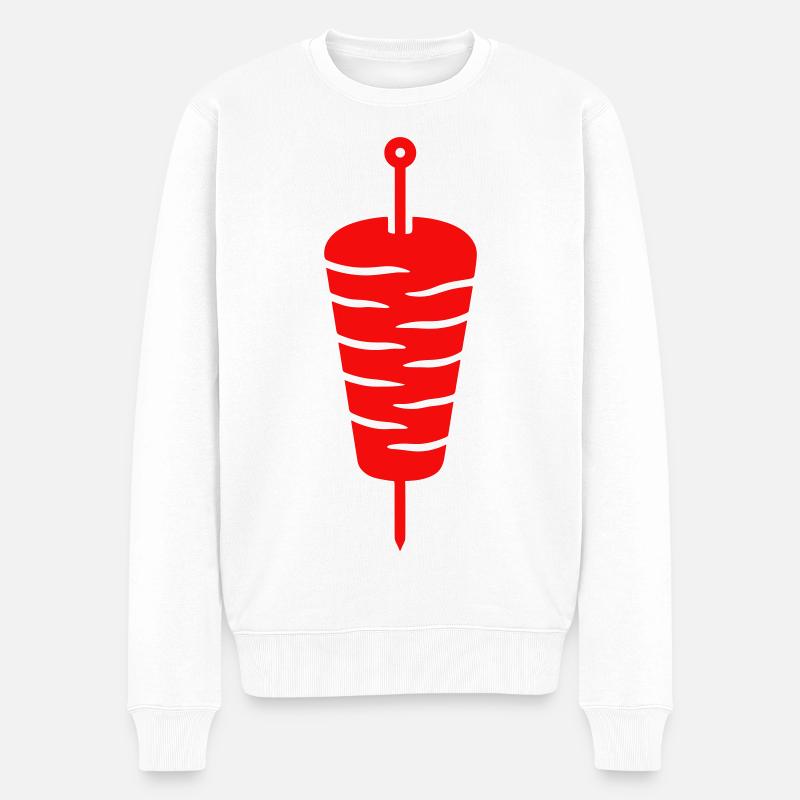 Döner Spieß Icon - Männer Premium Bio Pullover - Weiß