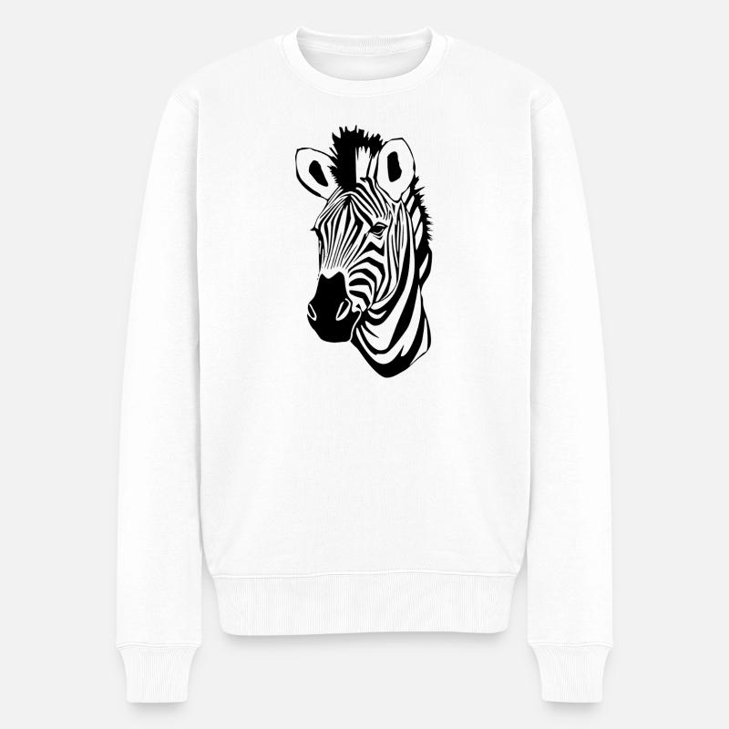 Zebra T-shirt Geschenk - Männer Premium Bio Pullover - Weiß