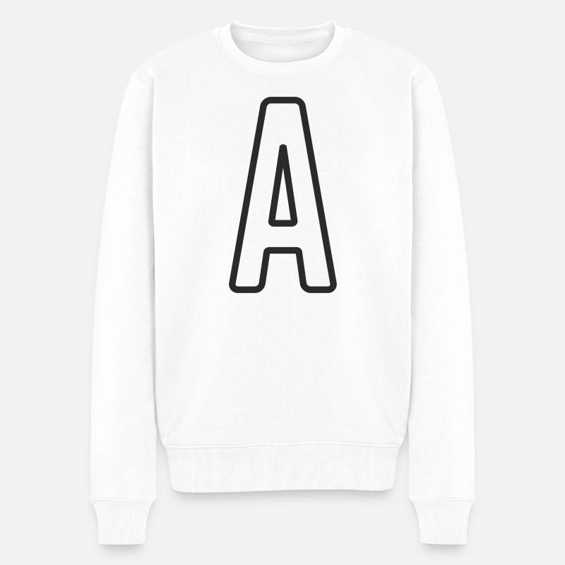 Buchstabe A Typodesign  - Männer Premium Bio Pullover - Weiß