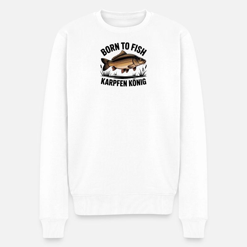 Né de Fish Carp King - Pull Premium bio Homme - blanc