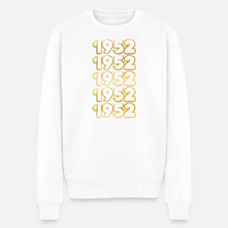 Geboren 1952 - Männer Premium Bio Pullover - Weiß