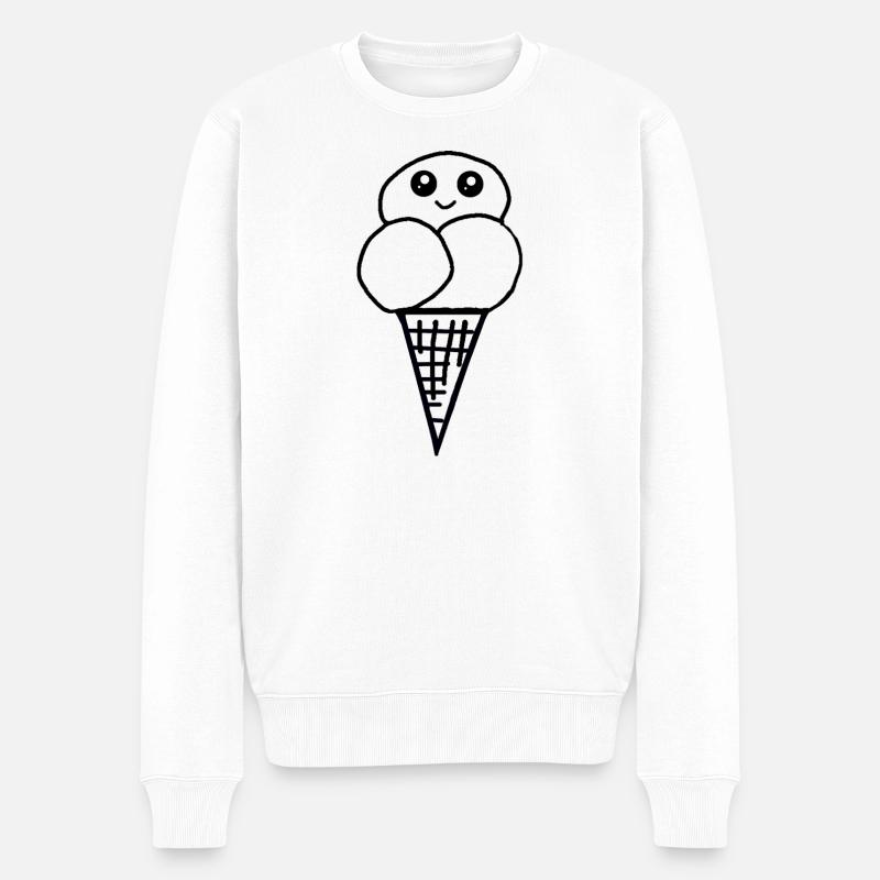 Eis Eiswaffel Eistüte Eiscreme Eiskrem - Men's Premium Organic Jumper - white