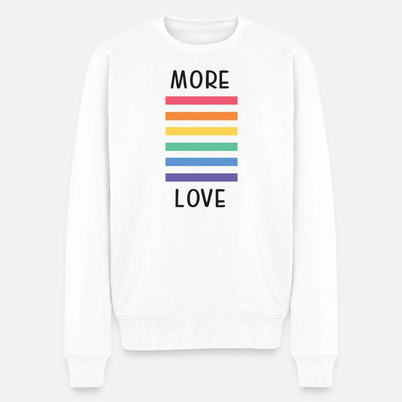LGBT-Pride-Monat – Mehr Liebe - Männer Premium Bio Pullover - Weiß