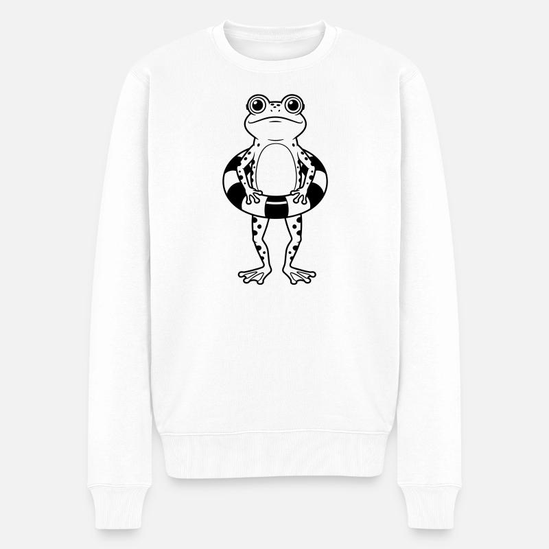 Schwimmunterricht - Männer Premium Bio Pullover - Weiß