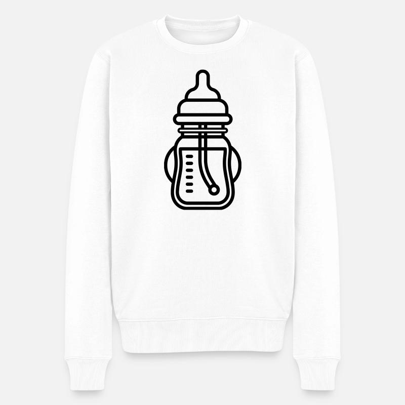 Babyflasche - Männer Premium Bio Pullover - Weiß