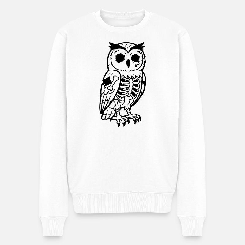 Chouette Zombie - Pull Premium bio Homme - blanc