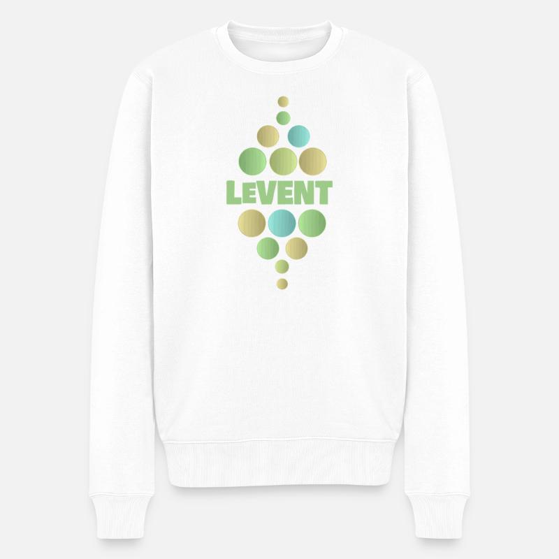 Pastell Dotenpyramide LEVENT - Männer Premium Bio Pullover - Weiß