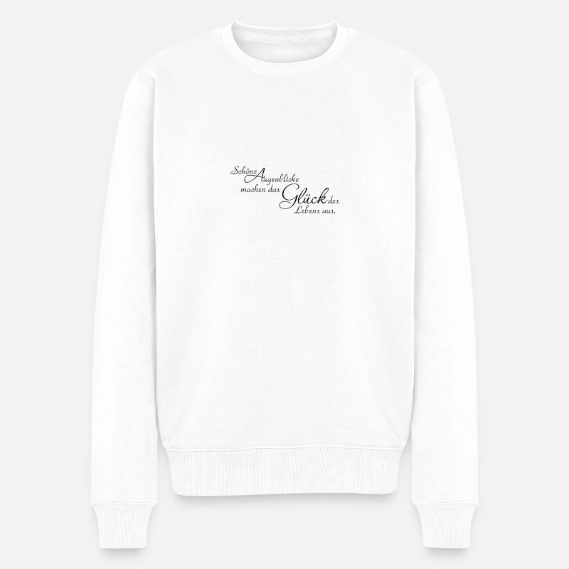 Schöne Augenblicke der Lebens - Männer Premium Bio Pullover - Weiß