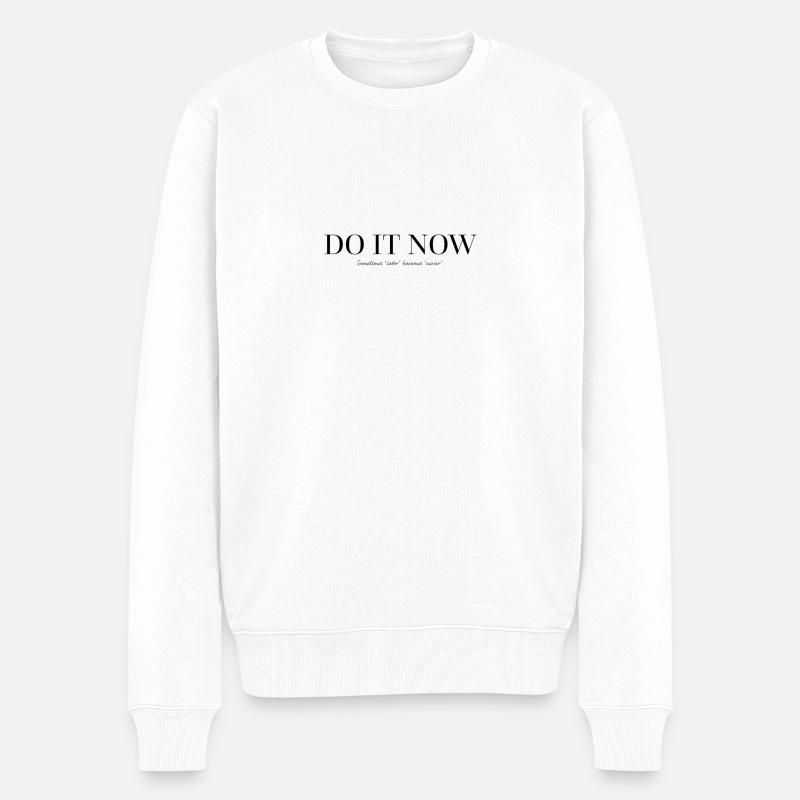 do it now - Männer Premium Bio Pullover - Weiß