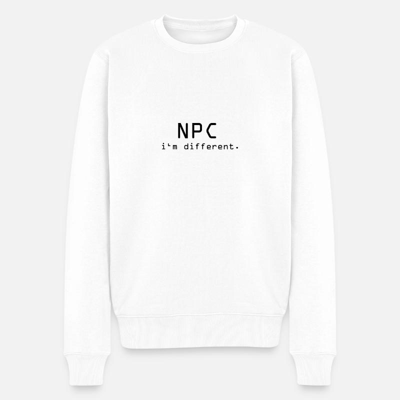 NPC - Non-Player-Character - Männer Premium Bio Pullover - Weiß