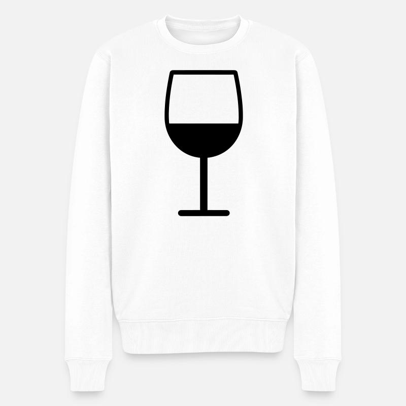 Verre de vin - Pull Premium bio Homme - blanc