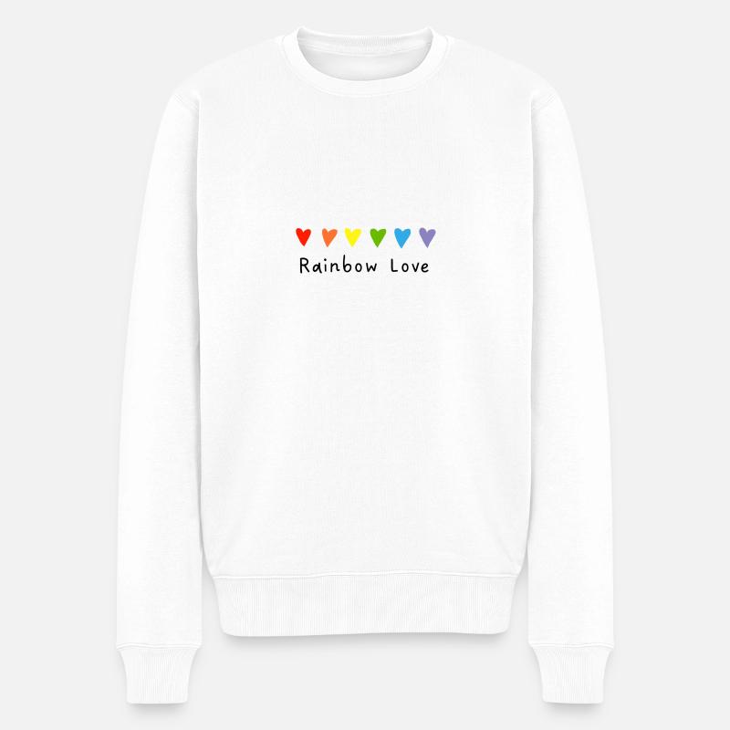Amour arc-en-ciel - Pull Premium bio Homme - blanc