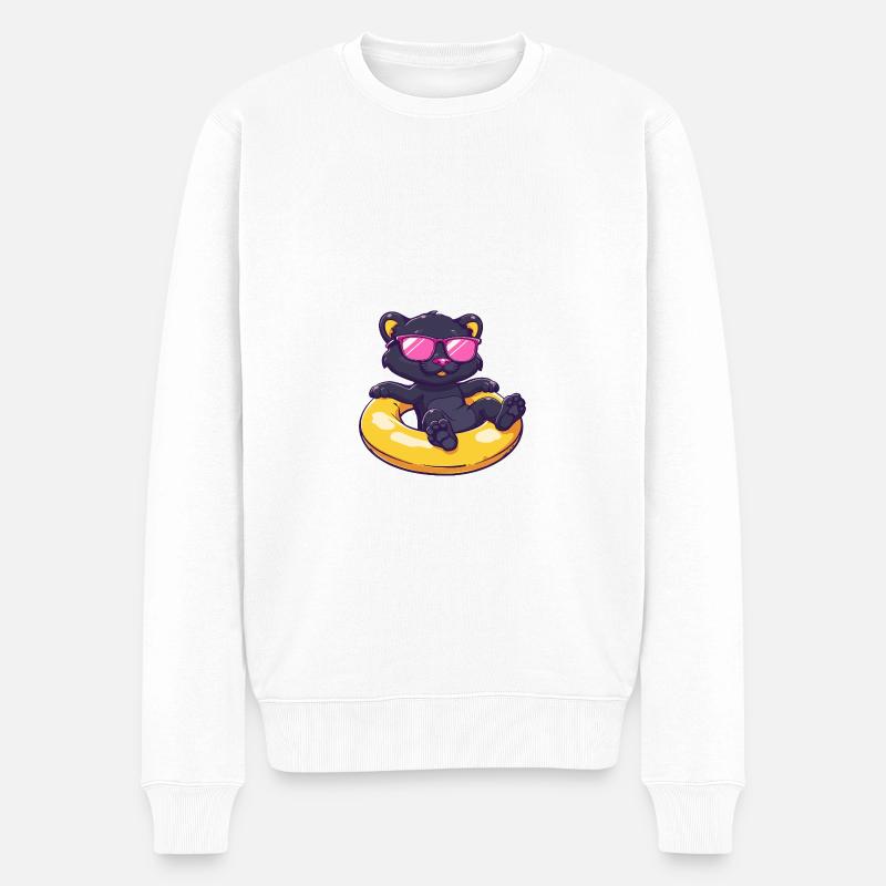 Panthère Bande Dessinée Cool - Pull Premium bio Homme - blanc