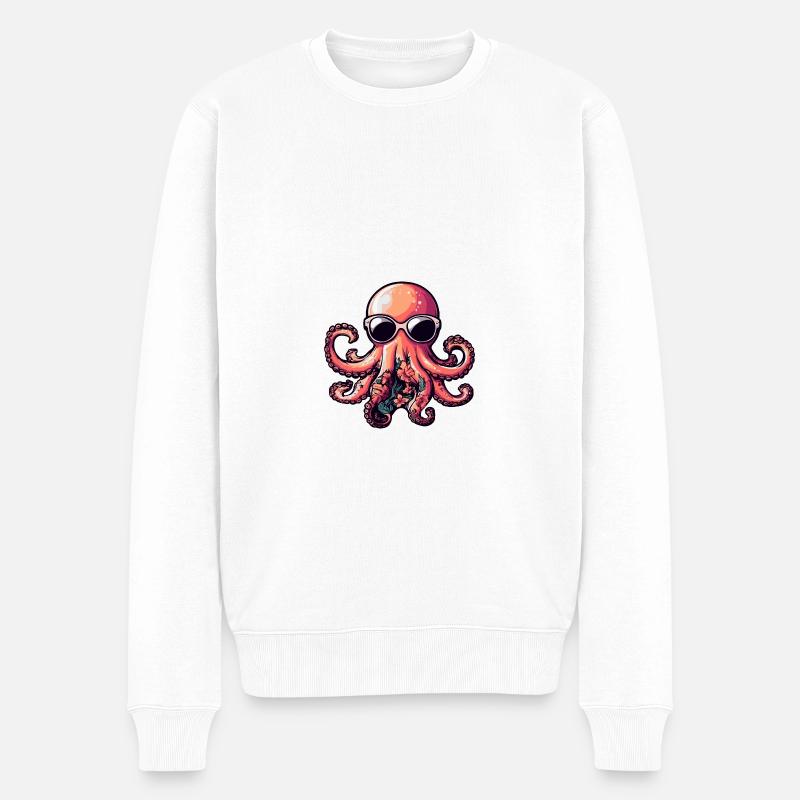 Octopus Bande dessinée Holiday - Pull Premium bio Homme - blanc