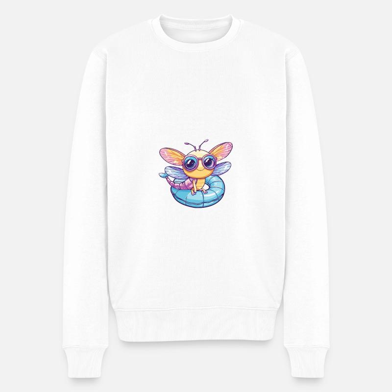 Libelle Comic Cool - Männer Premium Bio Pullover - Weiß