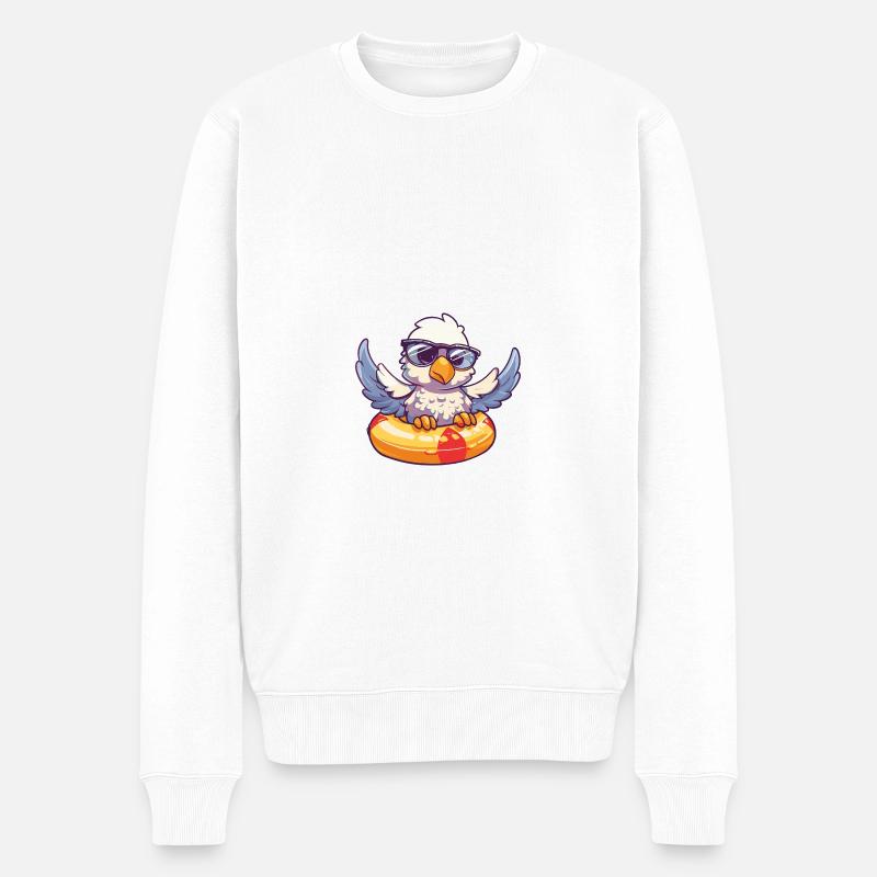 Adler Comic Cool - Männer Premium Bio Pullover - Weiß