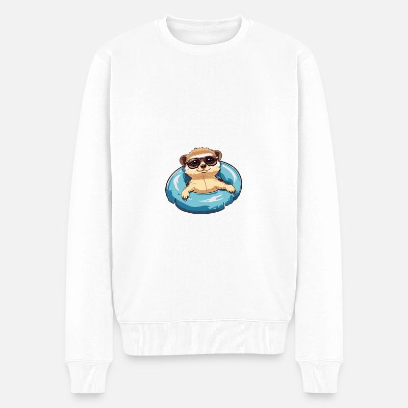 Erdmännchen Comic Cool - Männer Premium Bio Pullover - Weiß
