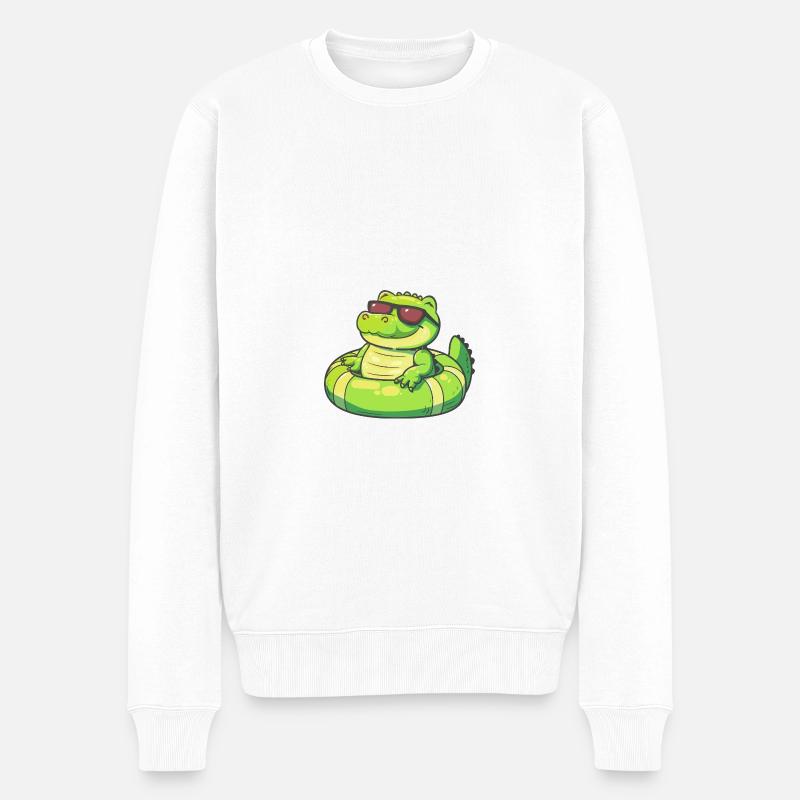 Alligator Comic Cool - Männer Premium Bio Pullover - Weiß