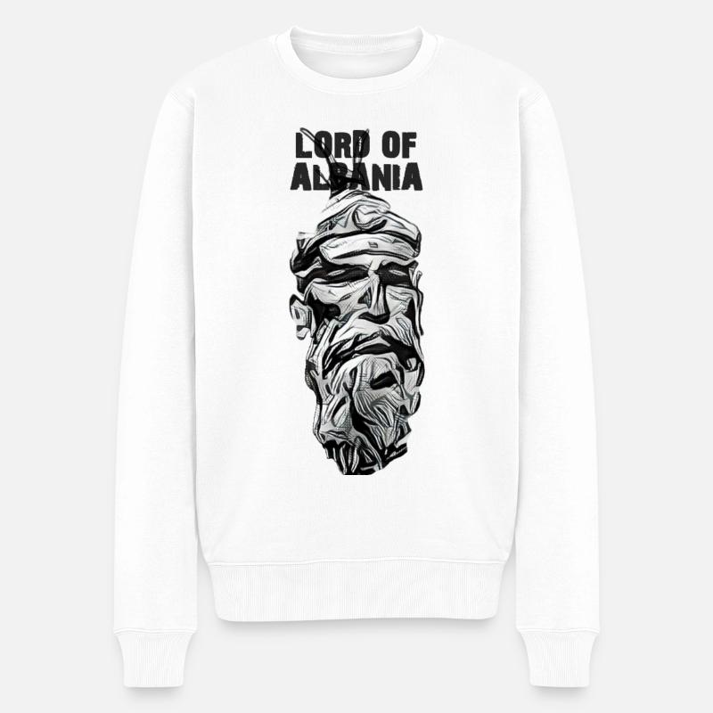 Skënderbeu - Männer Premium Bio Pullover - Weiß