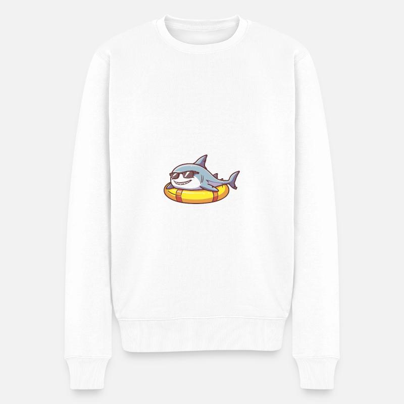 Hai Comic Cool - Männer Premium Bio Pullover - Weiß