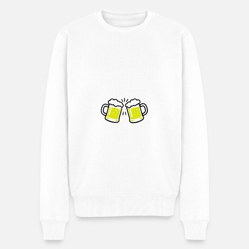 Bier Anstossen Prost - Männer Premium Bio Pullover - Weiß