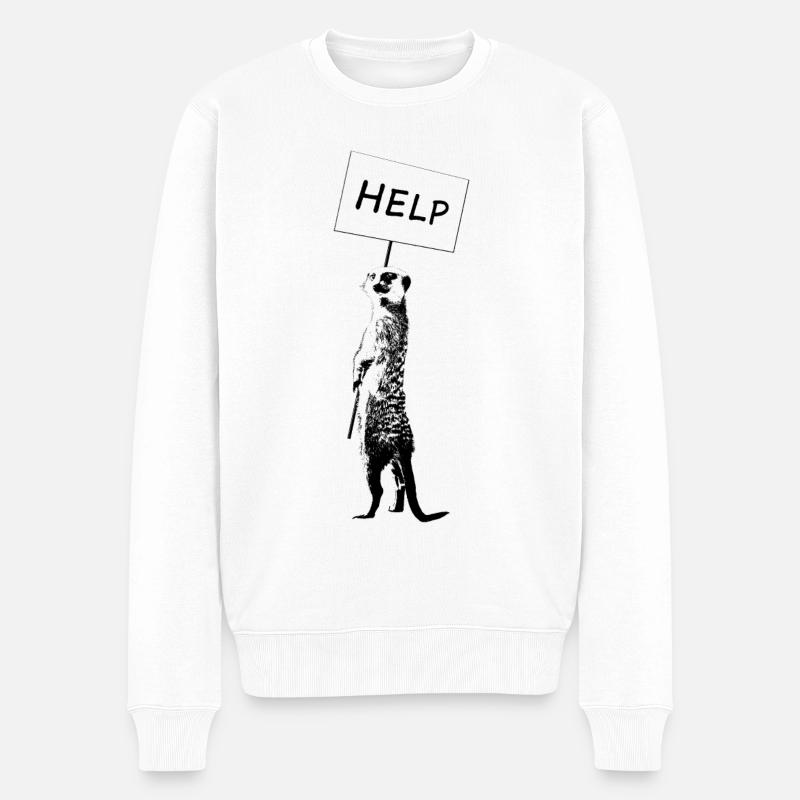 Suricate / Suricate / Aide / Sauvez la planète - Pull Premium bio Homme - blanc