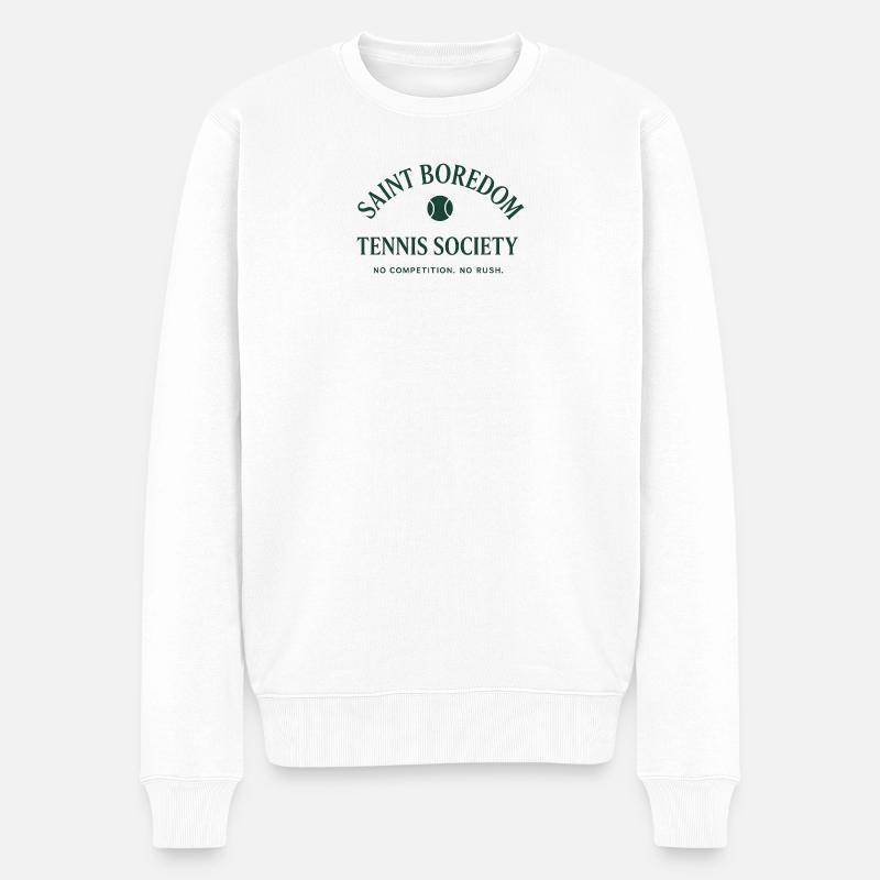 Saint Boredom - Tennis Society - Männer Premium Bio Pullover - Weiß
