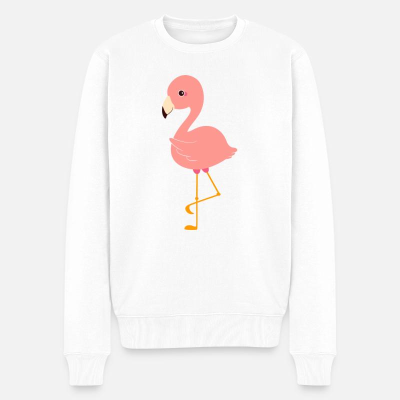 Flamant rose - Pull Premium bio Homme - blanc