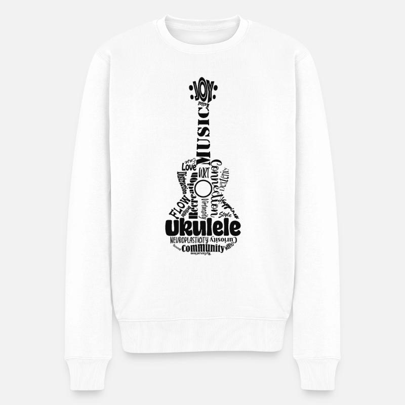 Anatomie émotionnelle du ukulélé - Pull Premium bio Homme - blanc