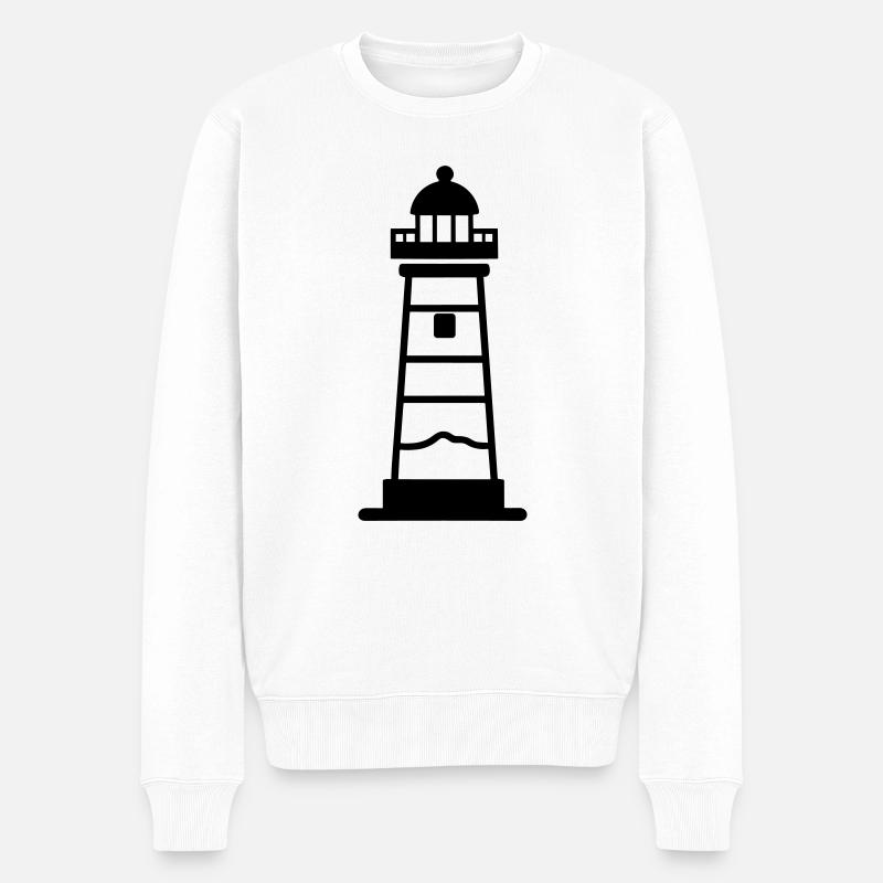 Leuchtturm - Männer Premium Bio Pullover - Weiß