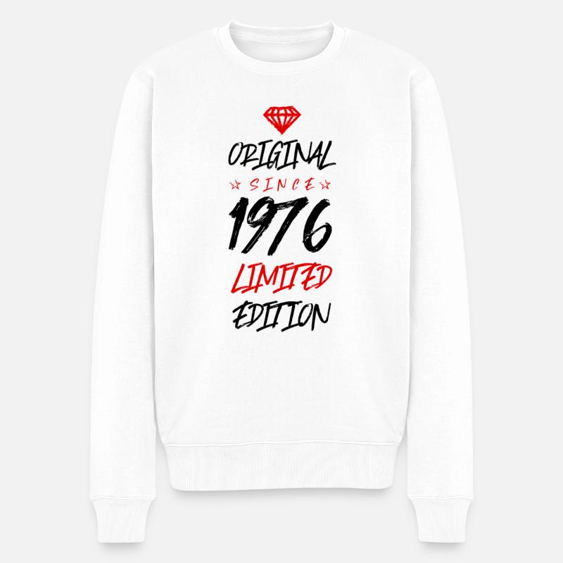 1976 limited edition - Männer Premium Bio Pullover - Weiß