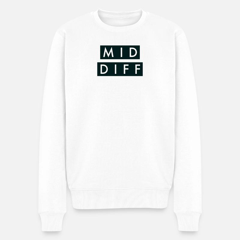 MID DIFF - Männer Premium Bio Pullover - Weiß