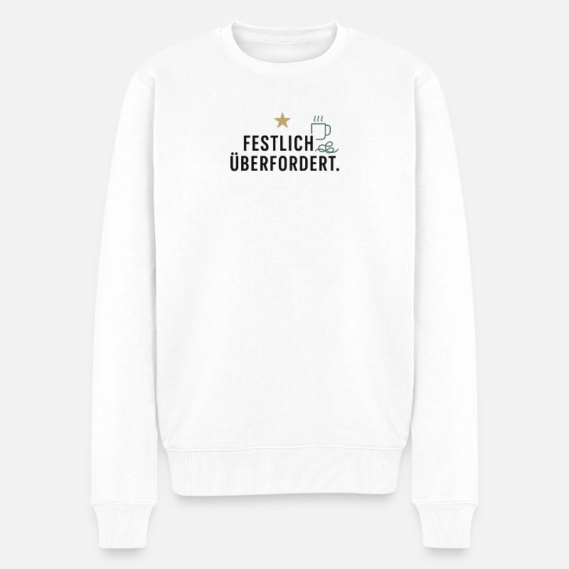 Festlich überfordert - Männer Premium Bio Pullover - Weiß
