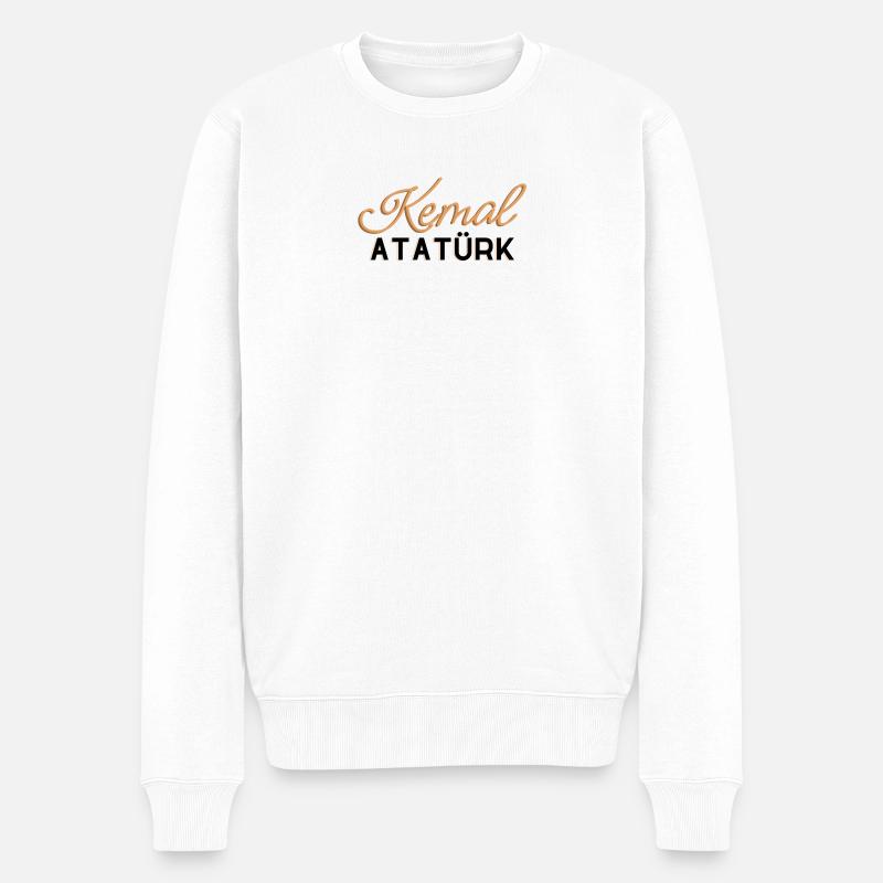 Ataturk Design  - Männer Premium Bio Pullover - Weiß