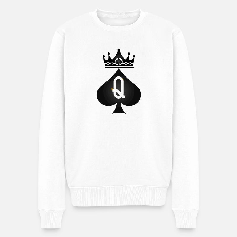 Pique Dame - Männer Premium Bio Pullover - Weiß