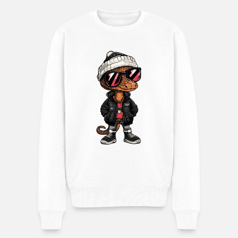 Snake Cobra Cool Comic - Men's Premium Organic Jumper - white