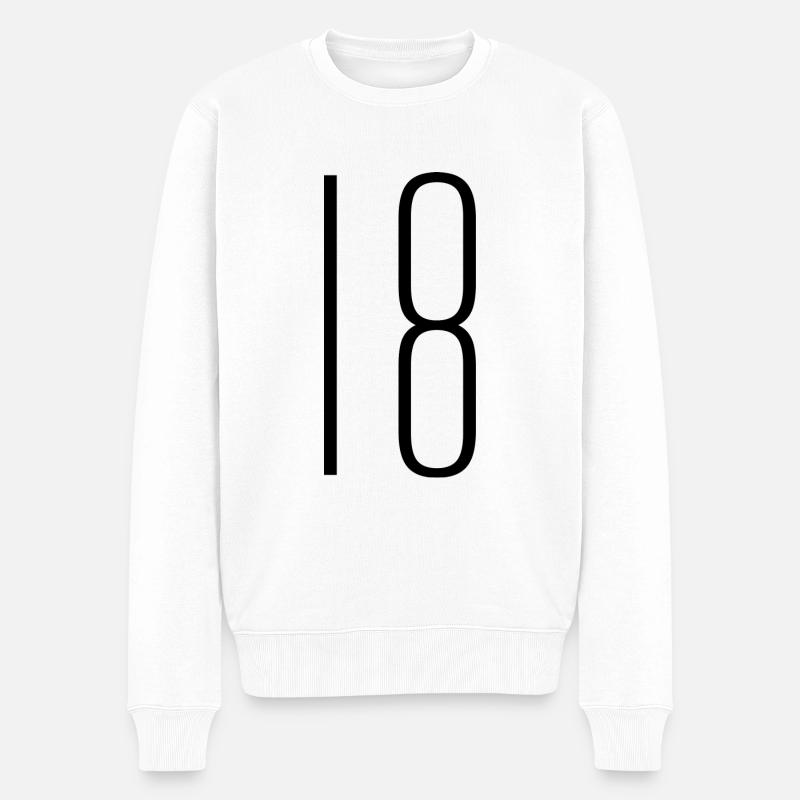 18 - Männer Premium Bio Pullover - Weiß