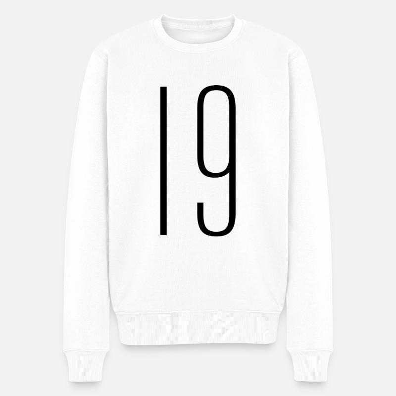 19 - Männer Premium Bio Pullover - Weiß
